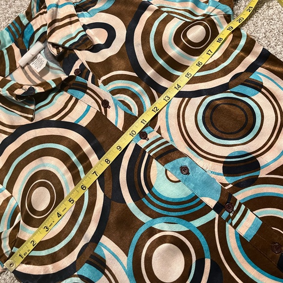 Vintage CARABELLA Collection Psychedelic 70’s style Disco Button-Up Blouse - Picture 3 of 12